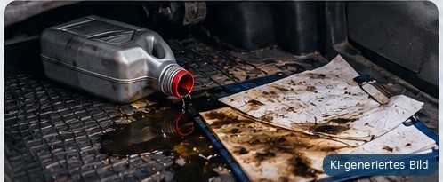 Verschmutzter Arbeitszettel und Klemmbrett im Fahrzeug